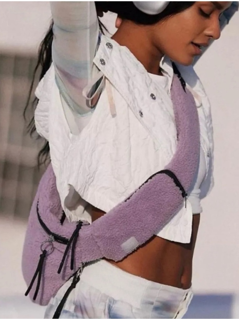FP Movement by Free People Lilac Sherpa Crossbody Sling Bag